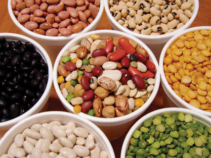 cups of various beans