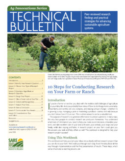 Cover image of 10 Steps for Conducting Research featuring man pruning mango trees.