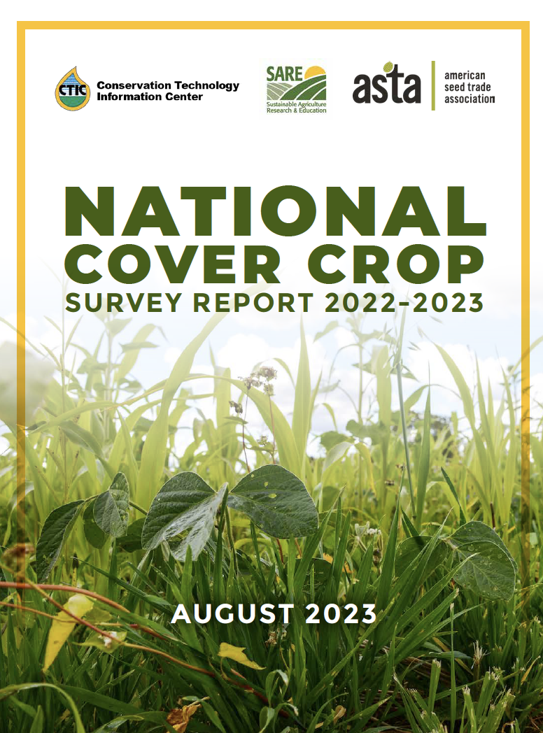 2017 cover crop survey report cover cover of national cover crop survey report with cover crops growing in background