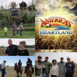 photos from several farm scenes and the America's Heartland logo