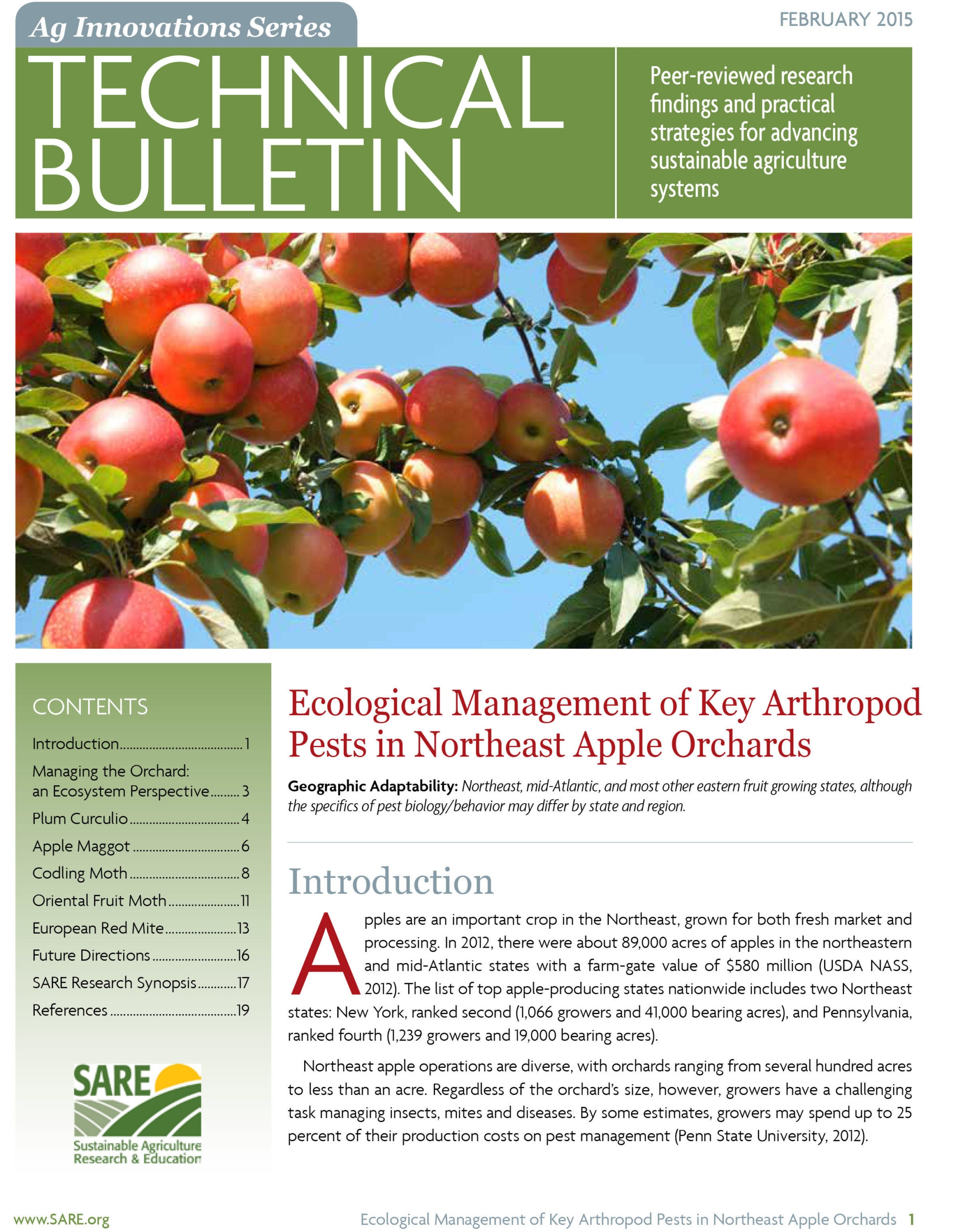 Ecological Management of Key Arthropod Pests in Northeast Apple ...