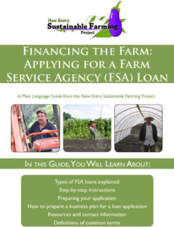 Cover for the article for Sustainable Farming Project about Financing the Farm, with three pictures of farmers