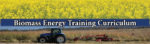Biomass Energy Training Curriculum banner with tracker on the bottom and yellow fields on the top