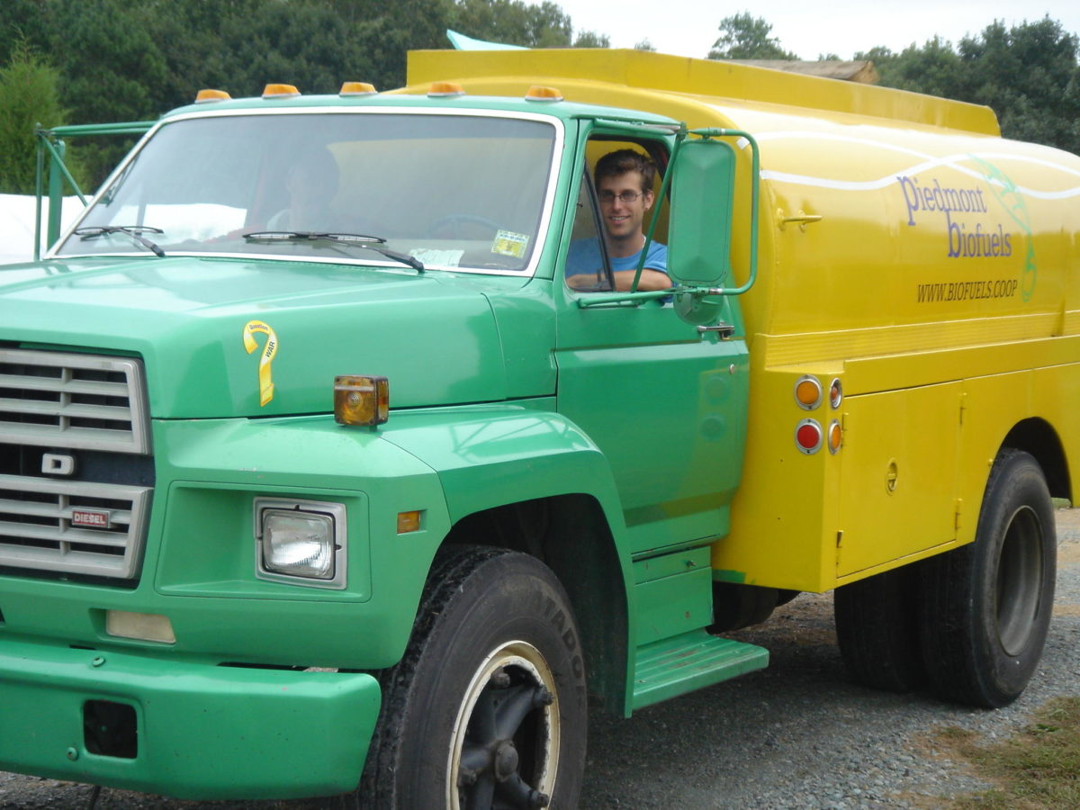 A biodiesel oil truck