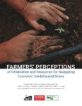 Cover of farmer well being report, featuring two hands planting a seedling in soil.