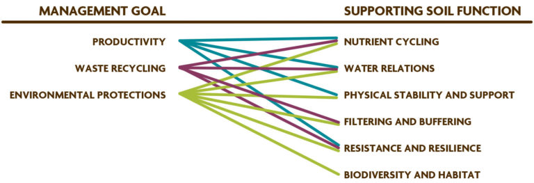 Figure 4.7 Potential Management Goals and Associated Soil Functions Used to Select Appropriate Soil Quality Indicators. From Andrews et al. (2004).