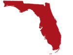 Outline of Florida colored red