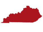 Outline of Kentucky colored red