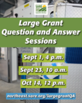 A bioreactor with text overlayed Q and As on Sept 1 4 pm Sept 23 10 am Oct 14 12 pm