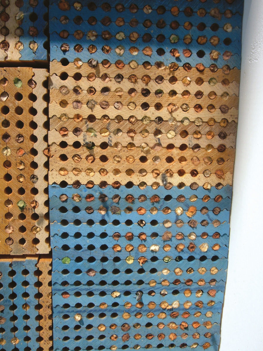 Grooved wooden boards.