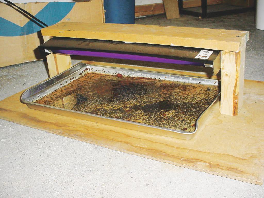 A homemade light trap.