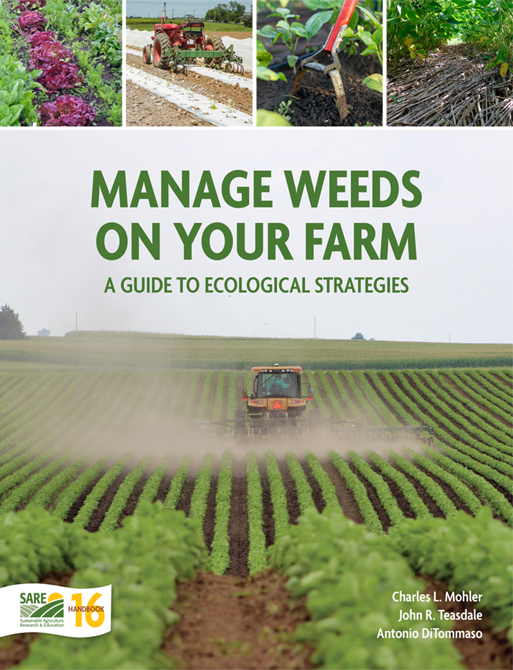 Cover of Manage Weeds on Your Farm featuring a tractor in a field.