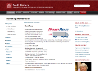 screenshot of MarketReady Educational Resources website