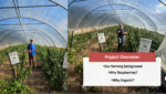 two pictures of farmers standing in high tunnels