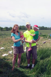 Family in a pasture Family in a pasture