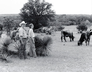 Richard and Peggy Sechrist on their Texas Ranch