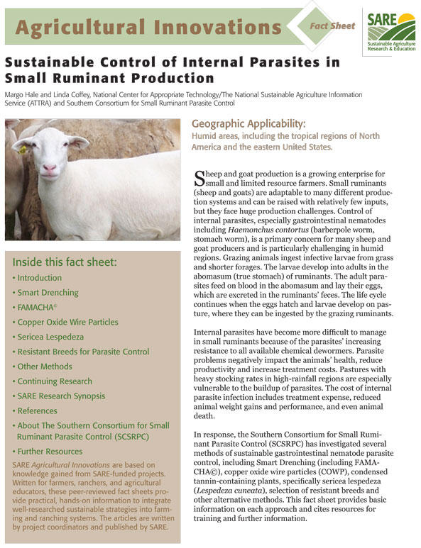 Sustainable Control of Internal Parasites in Small Ruminant Production -  SARE