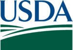USDA Logo USDA Logo with icons of green hills and blue lettering