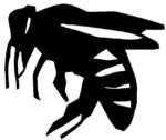 Black and white honeybee icon