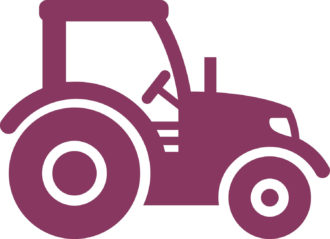 purple cartoon tractor