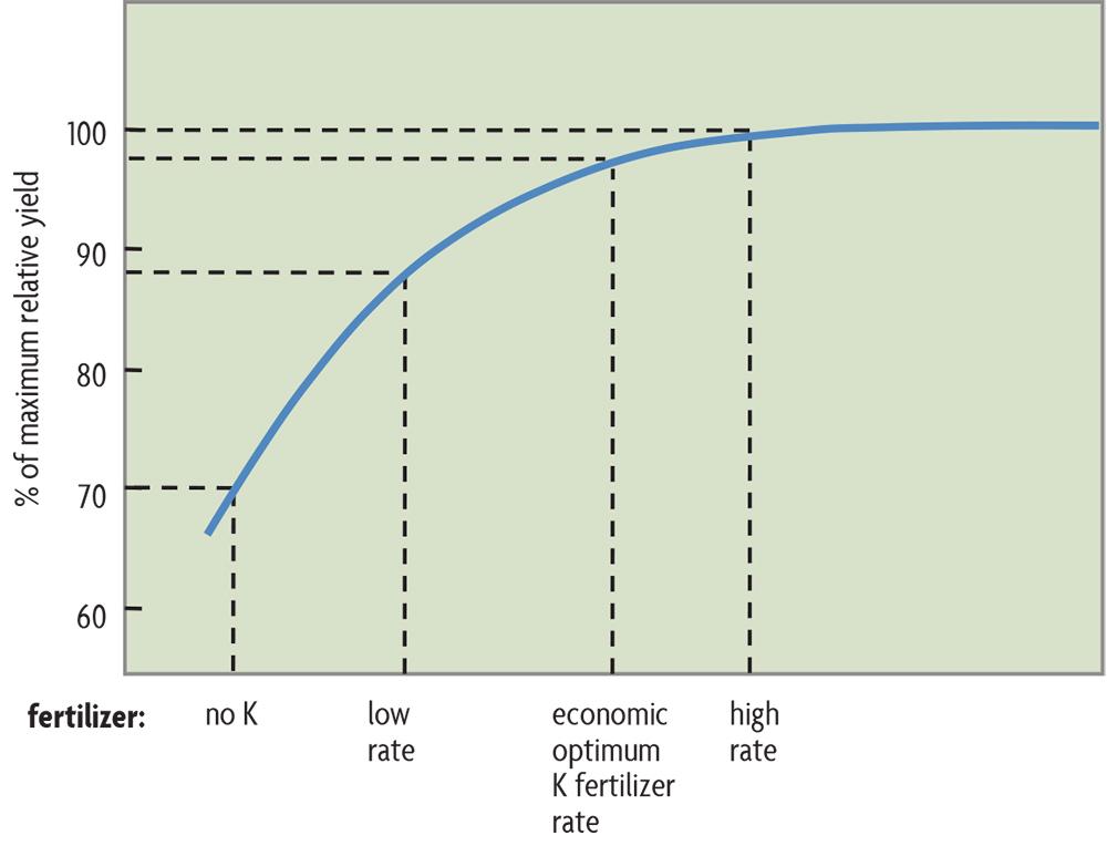 graph of maximum yield given fertilizer