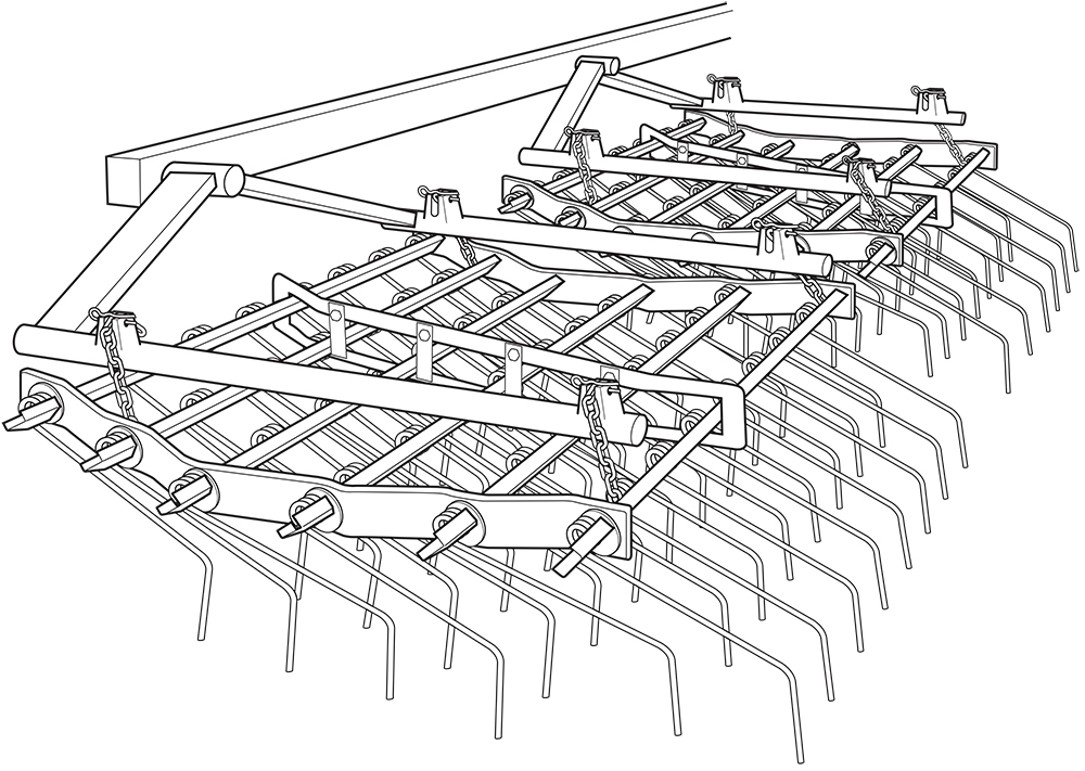 Drawing of a tine weeder