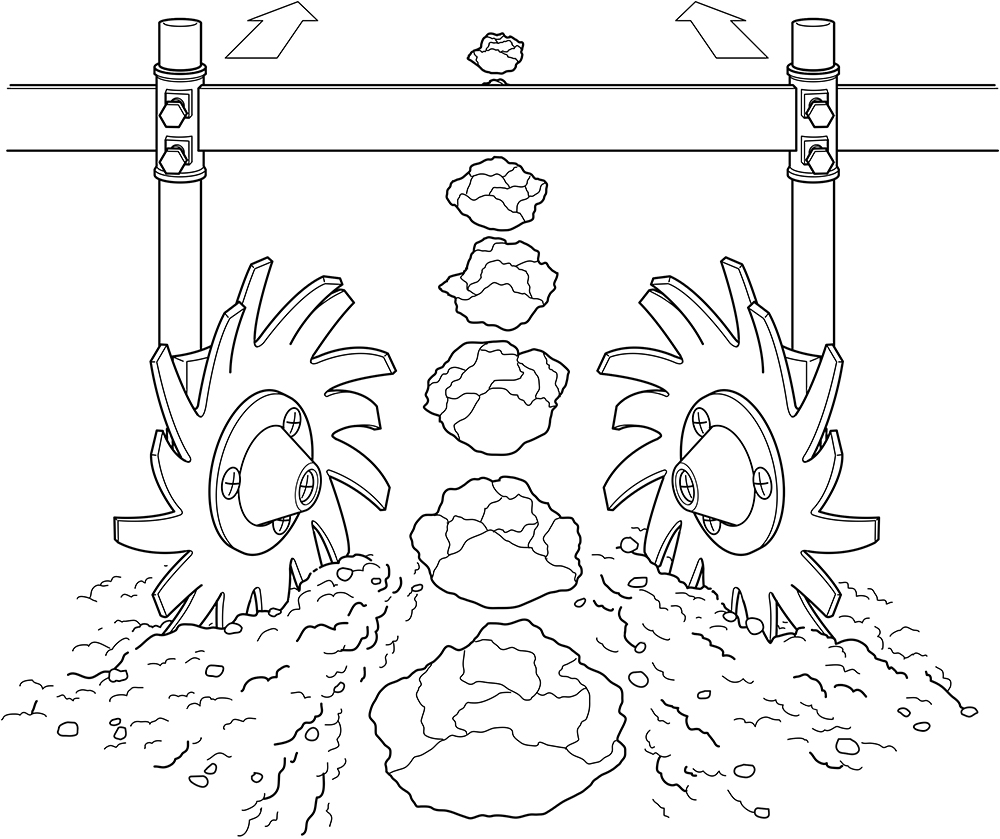 Drawing of a spyder diagram with crops in the middle
