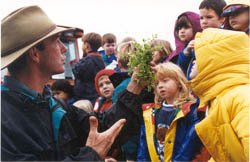 The next generation of farmers? Students learn about ecological farm design from oregon fruit and vegetable grower Larry Thompson.